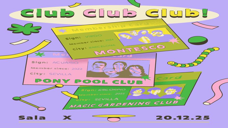 Magic Gardening Club + Pony Pool Club + Montesco  Imagen de portada
