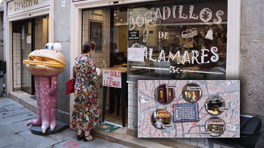 Restauración / Gastronomía - Ruta cultural -  Comer un bocata de calamares en la plaza Mayor - MADRID