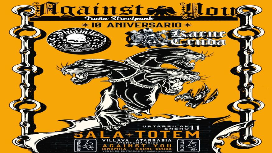 Música / Conciertos -  AGAINST YOU + DINAMITA + KARNE CRUDA - VILLAVA/ATARRABIA