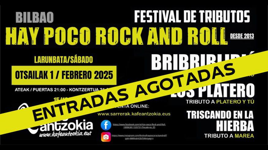Música / Conciertos - Música / Baile / Noche - Pop, rock e indie -  «Hay Poco Rock’n’Roll» festival de tributos 2025  - BILBAO