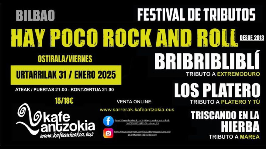 Música / Conciertos - Pop, rock e indie -  «Hay Poco Rock’n’Roll» festival de tributos 2025. (Segunda fecha-viernes) - BILBAO