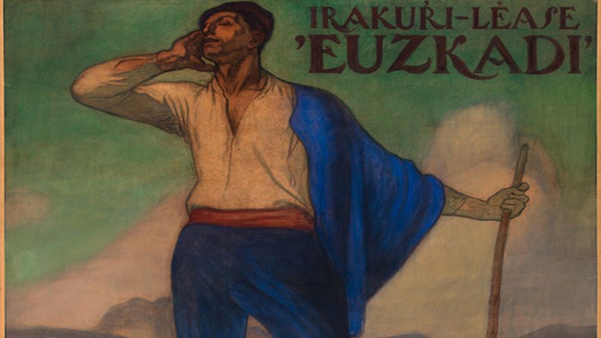 Museos y monumentos - Pintura, escultura, arte y exposiciones -  "Irakurri-Léase 'Euzkadi'", obra de Aurelio Arteta - BILBAO