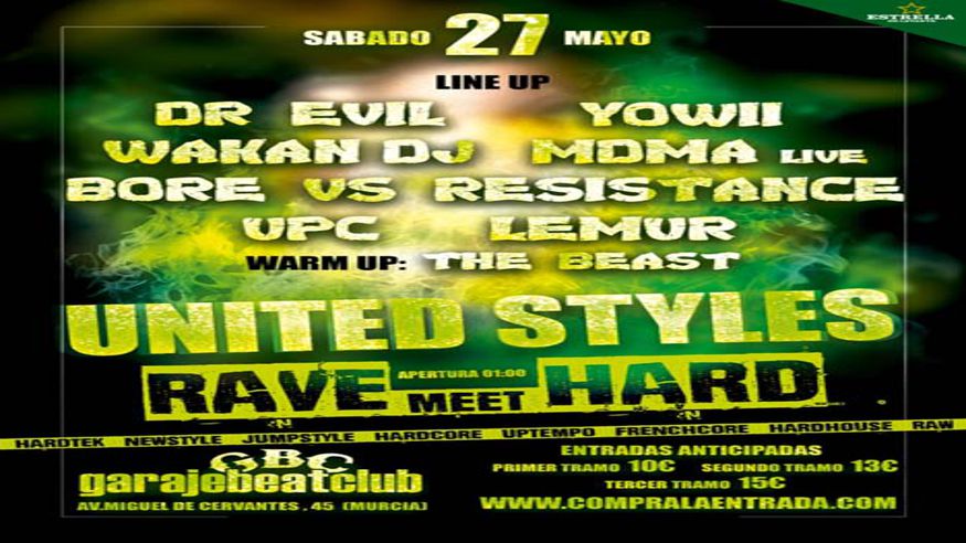 Música / Conciertos -  DR. EVIL + YOWII + WAKAN DJ + ME DAS MUCHO AMOR BORE VS. RESISTANCE + UPC + LEMUR + THE BEAST - MURCIA